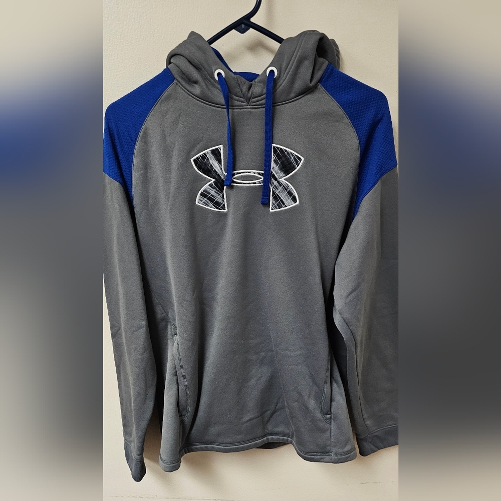 Under Armour Men's Gray and Blue Hoodie